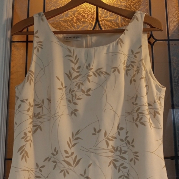 Your 6th Sense Classic Style Excel.Cond Cream Midi Side-slit Zipper Lining Dress - Picture 3 of 8